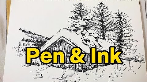 winter landscape drawing/pen and ink Winter Landscape #penandink #winterlandscape #landscape