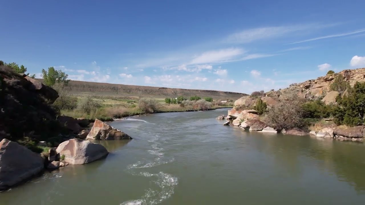 North Platte River Drone Footage Casper Wyoming