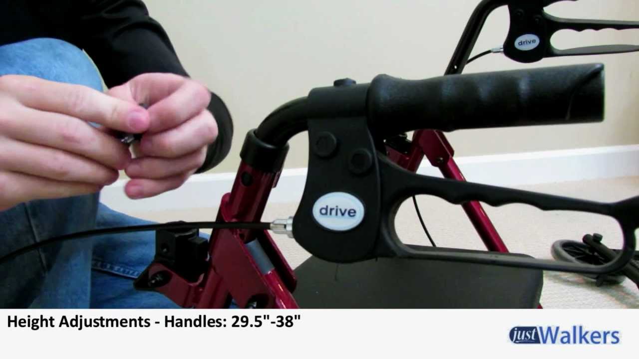 Just Walkers Drive Adjustable Seat Height Rollator YouTube