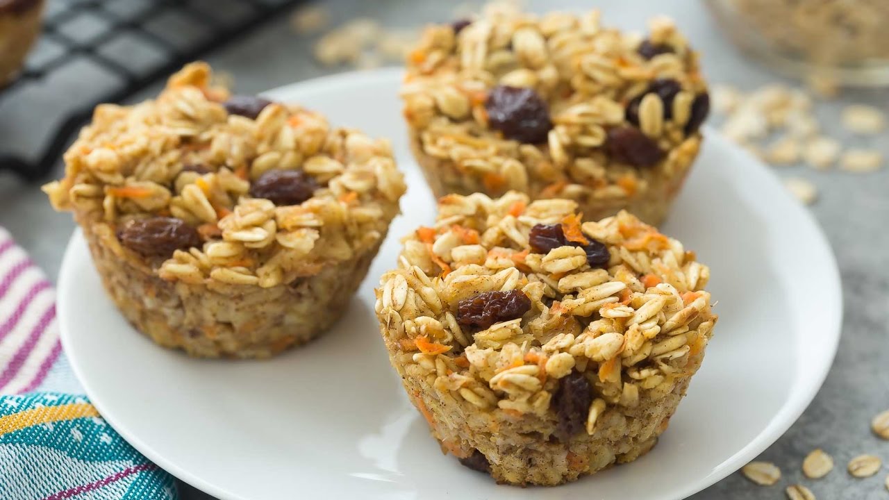 Carrot Cake Baked Oatmeal Cups Recipe YouTube