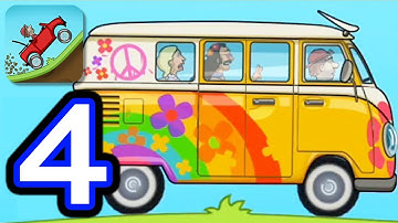 Hill Climb Racing - Gameplay Walkthrough Part 4 - Hippie Van (iOS, Android) || Bus Game ||