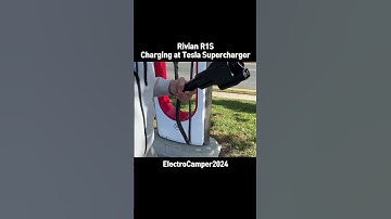 Rivian R1S Charging At Tesla SuperCharger #rivian #camping #r1s