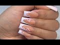 Simple valentines day nails  chrome french tip  easy nail art  acrylic nails tutorial