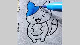 how to draw a cat || easy cat drawing using pencil || easy drawing tutorial for beginners