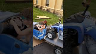 M18 power wheels flatbed/toy hauler ford raptor with a m18 powered  Yamaha raptor