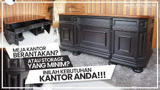 MEJA KERJA KANTOR JATI AMERICAN STYLE | JEPARA ART FURNICRAFT