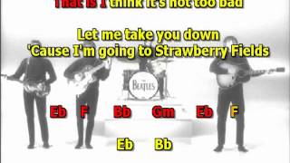 Vignette de la vidéo "strawberry fields forever best beatles karaoke lyrics chords  instrumental"