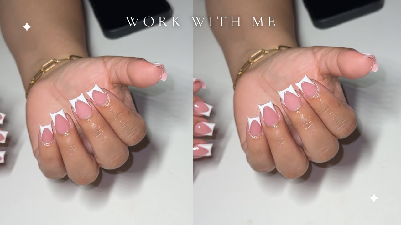 КОРОТКИЕ АКРИЛОВЫЕ ФРЕНЧ-ПИЦЦЫ 🤍