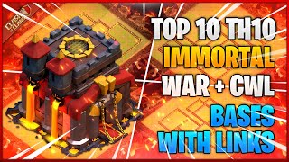 Top 10 Best Th10 WAR Bases With LINKS | Th10 Anti 3 Stars WAR Bases | Best Th10 War Bases 2020 |