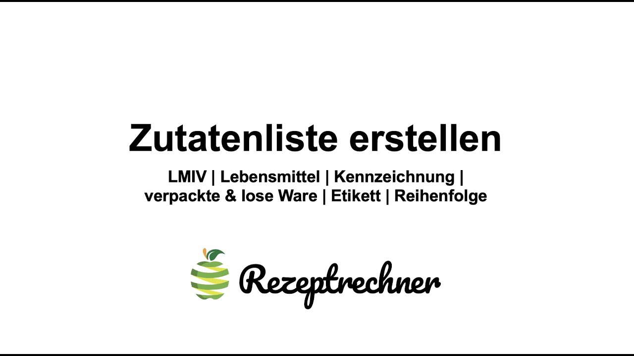 Zutatenliste erstellen 