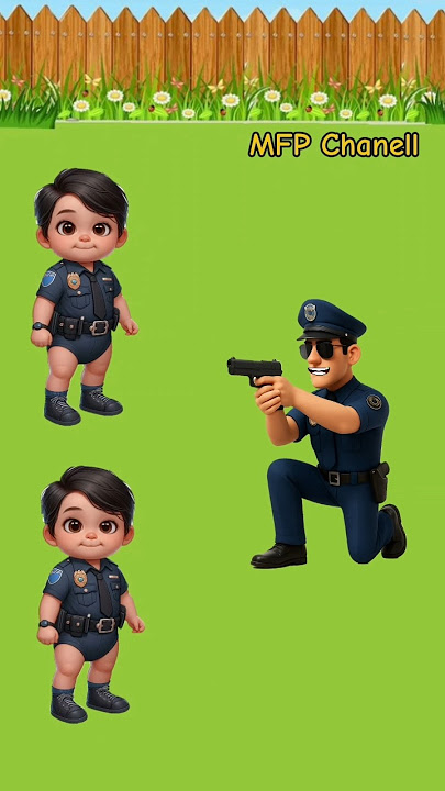 Which is the real little policeman #cartoon #animation #feedshorts #shorts