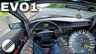 1991 MERCEDES-BENZ 190 EVO 1 *420HP* KOMPRESSOR TOP SPEED DRIVE ON GERMAN AUTOBAHN🏎 screenshot 5