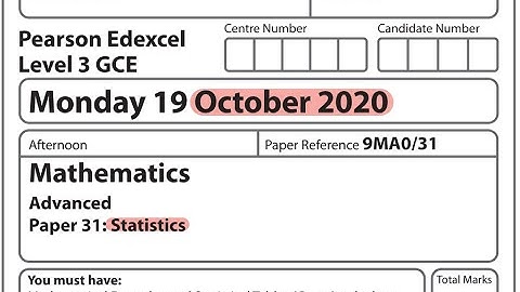 Edexcel A Level Maths - October 2020 - Statistics