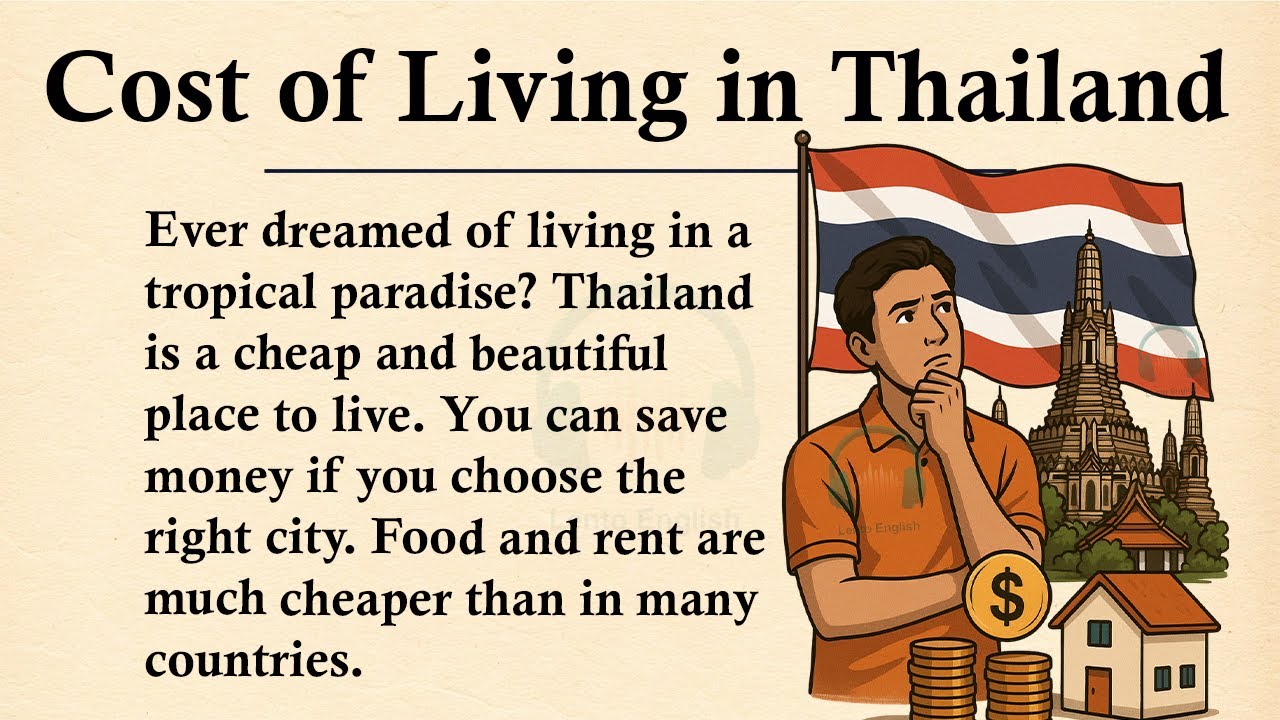 Сколько стоит жизнь в Таиланде? || 🔴⚪🔵Изучайте английский язык по рассказам, уровень 3 ||Оценивае...