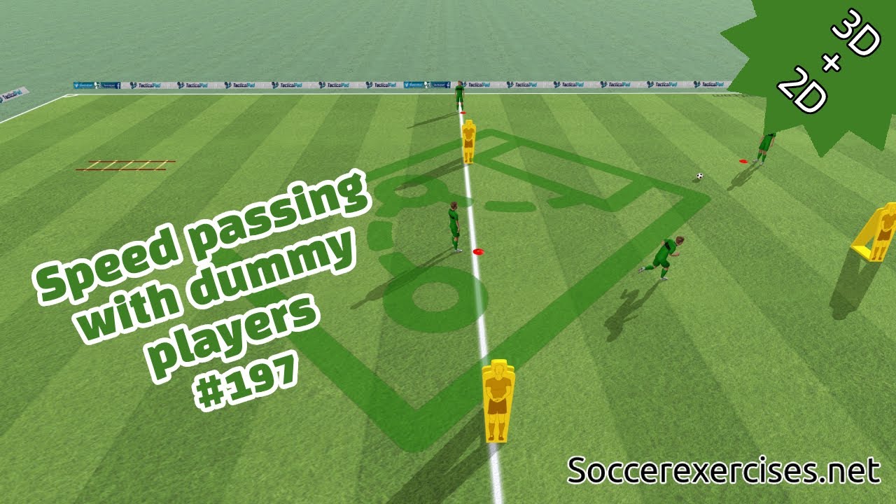 Speed passing with dummy players Soccer Exercises 197 YouTube