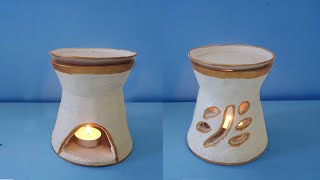 HOW TO MAKE  ESSENTIAL OIL BURNER WITH CEMENT |Smokeless Incense Burner | Cement Stove | DIY 水泥香薰炉