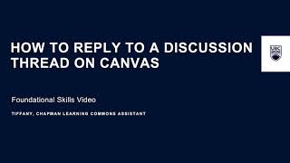 Celebrity How to reply to a discussion thread on Canvas | Foundational Skills Video Profile