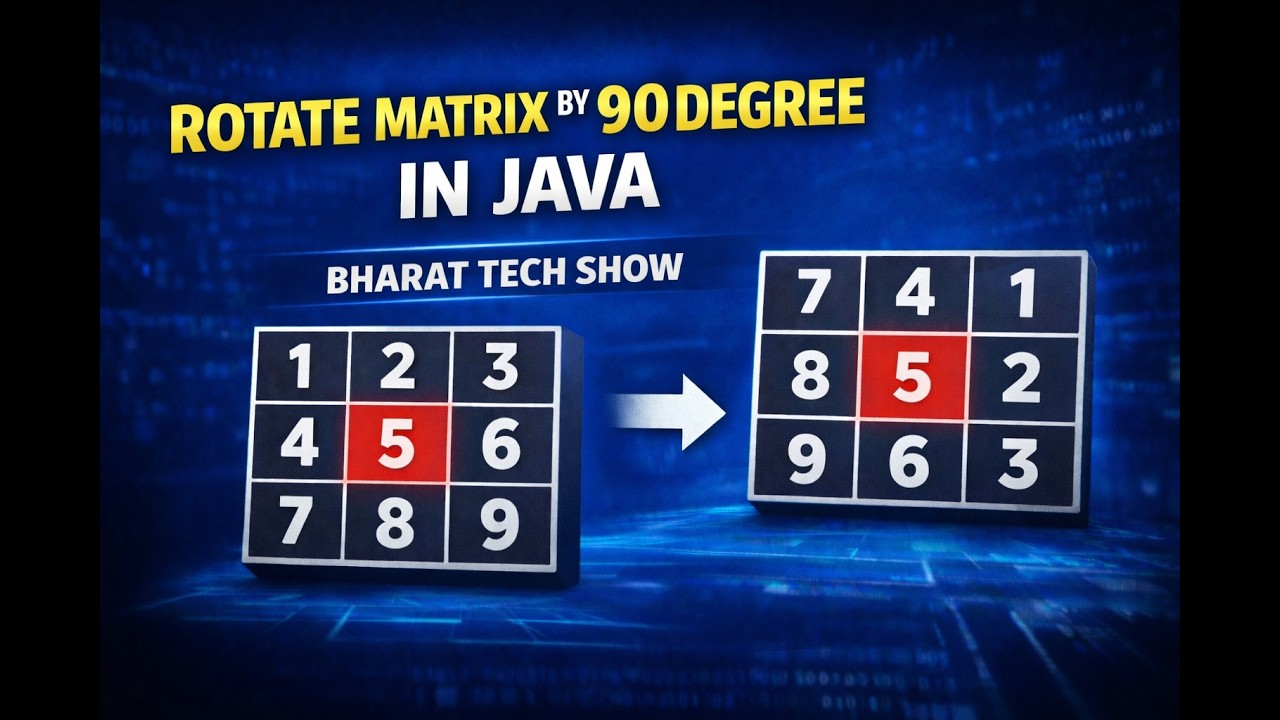 Rotate Matrix by 90 Degree in Java |BHARAT TECH SHOW - YouTube