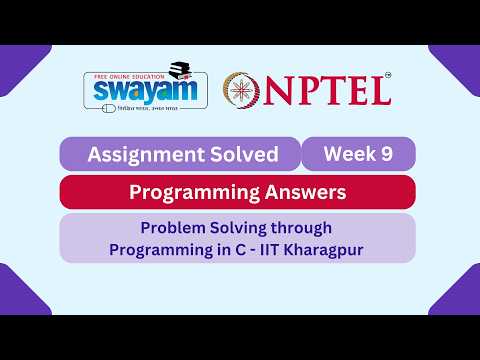 Problem Solving Through Programming In C Week 9 | Programming Answers | #nptel #nptel2026 #myswayam