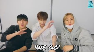 3RACHA listening to WE GO by 3RACHA