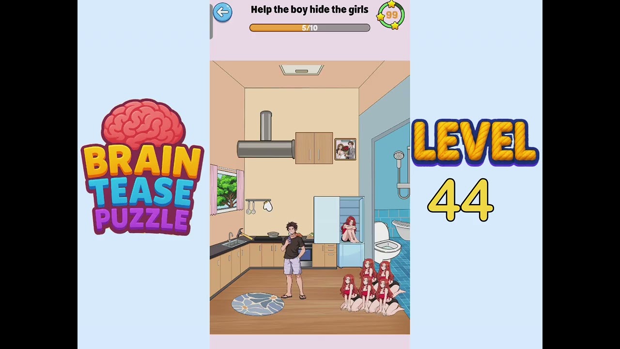 Brain tease puzzle level 44 Walkthrough Solution - YouTube