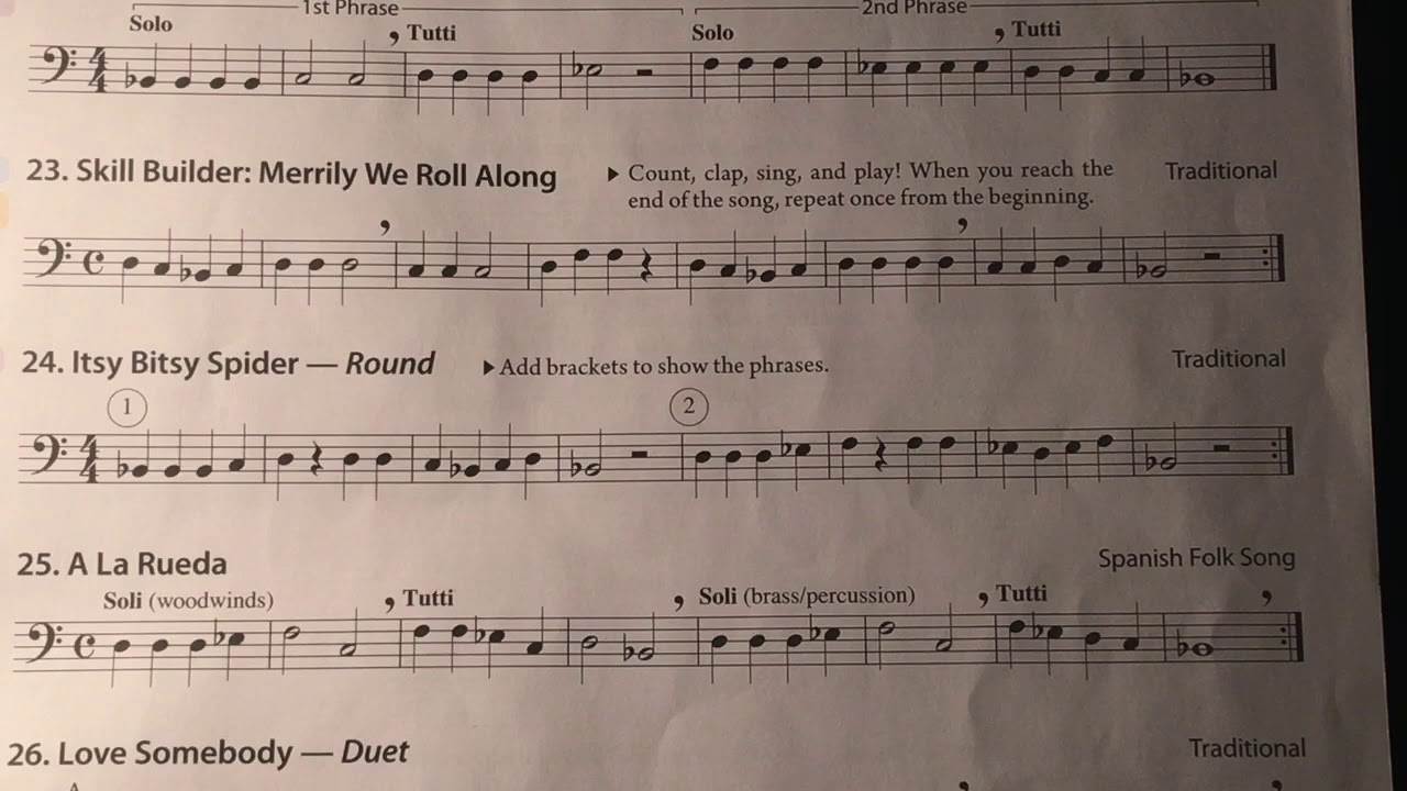 5th Grade TROMBONE/BARITONE 23 Merrily We Roll Along YouTube