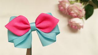 Make a beautiful hair clip with grosgrain ribbon an easy way|bow tutorial for beginners step by step