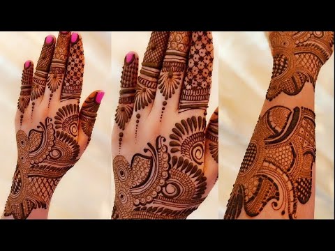 Indo Arabic Mehndi Design Back Hand Stylish Henna Design 21 Karwachauth Mehndi By ru Mehndi Youtube