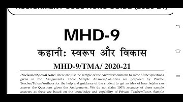 MHD 9 Ignou Solved Assignment 2020-21