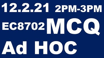 ad hoc and wireless sensor networks mcq questions | EC8702 mcq questions and answers | CHROME TECH