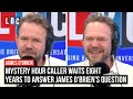 Caller makes mystery hour history by waiting eight years to answer question  lbc