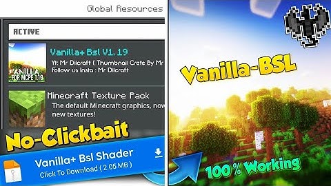 Vanilla Bsl Shaders for Minecraft Pe 1.19+ || 1.19.51+ pocket edition || Bsl Shaders