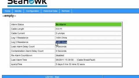RLE Technologies Configure the Ohms per Foot on the SeaHawk LD2100