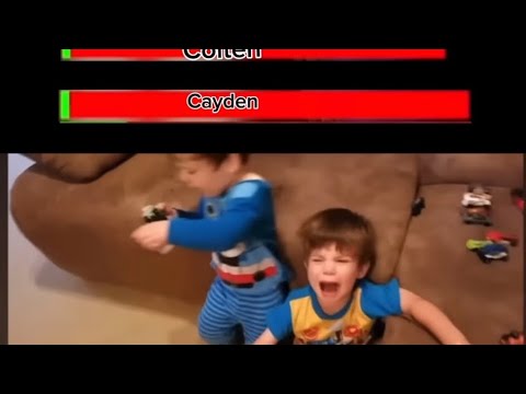 Baby Brothers Fighting Over Toy Cars with healthbars