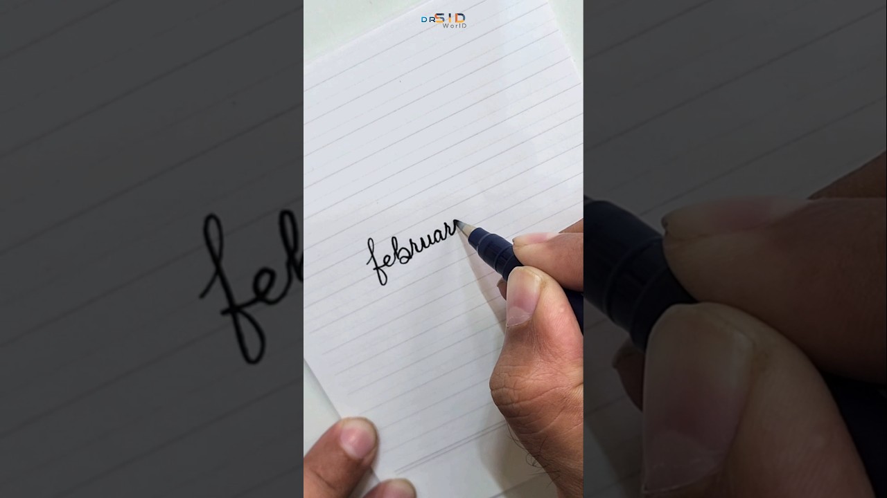 How to write February in calligraphy | February with brush pen | Months name