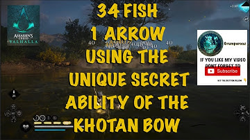 34 FISH WITH 1 ARROW USING THE KHOTAN BOWS UNIQUE SECRET ABILITY IN ASSASSINS CREED VALHALLA