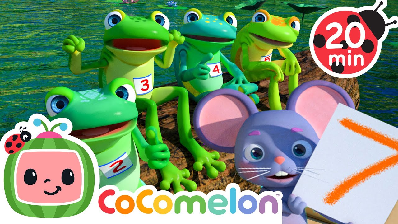 5 Little Frogs Diving! 🐸💧 Counting Song for Kids | 🍉 CoComelon - JJ's Baby Songs 🎶