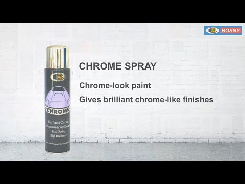 Акриловая краска спрей с хром-эффектом серебристая Bosny Chrome Silver 300мл, видео 1
