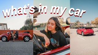 WHAT'S IN MY CAR! // volkswagen beetle convertible car tour 2019!