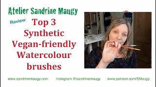 My top 3 synthetic vegan-friendly brushes- Pro Arte and Princeton reviews & demo by Sandrine Maugy