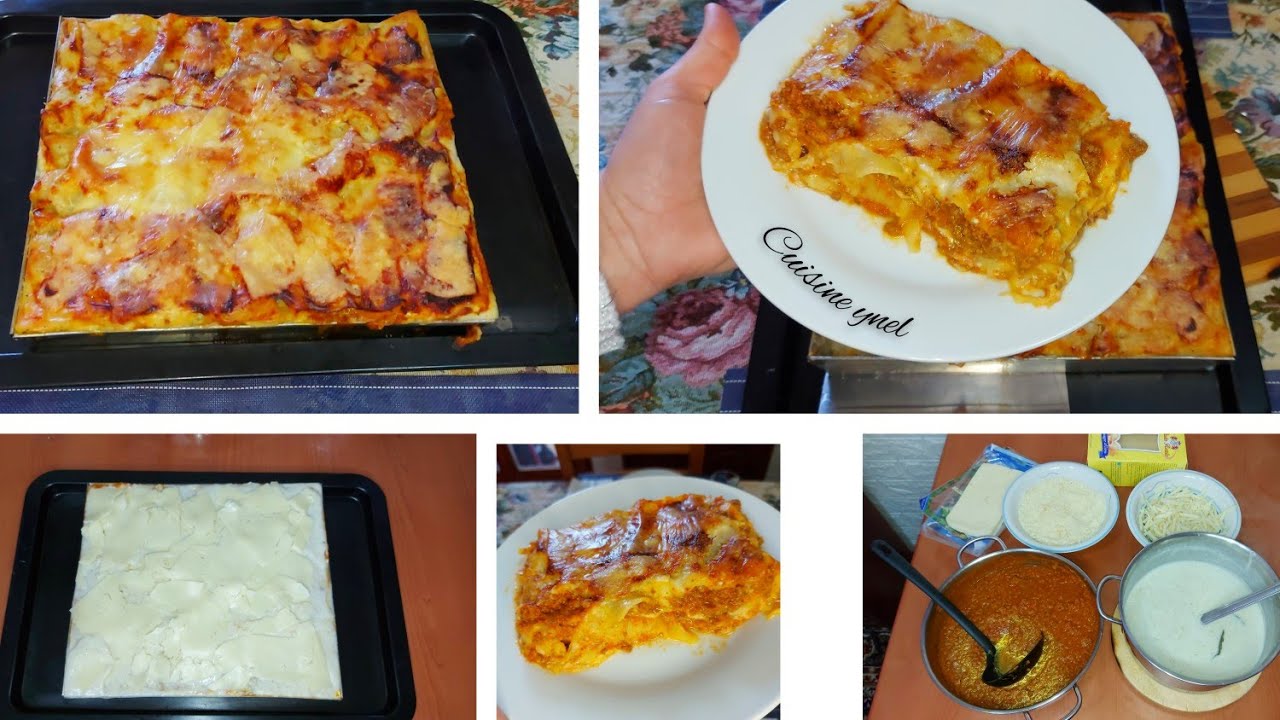 لازانيا باللحم المفروم والجبن  طريقة مبسطة لتحضير الصوص بولوناز وصوص البيشمالlasagne alla bolognese