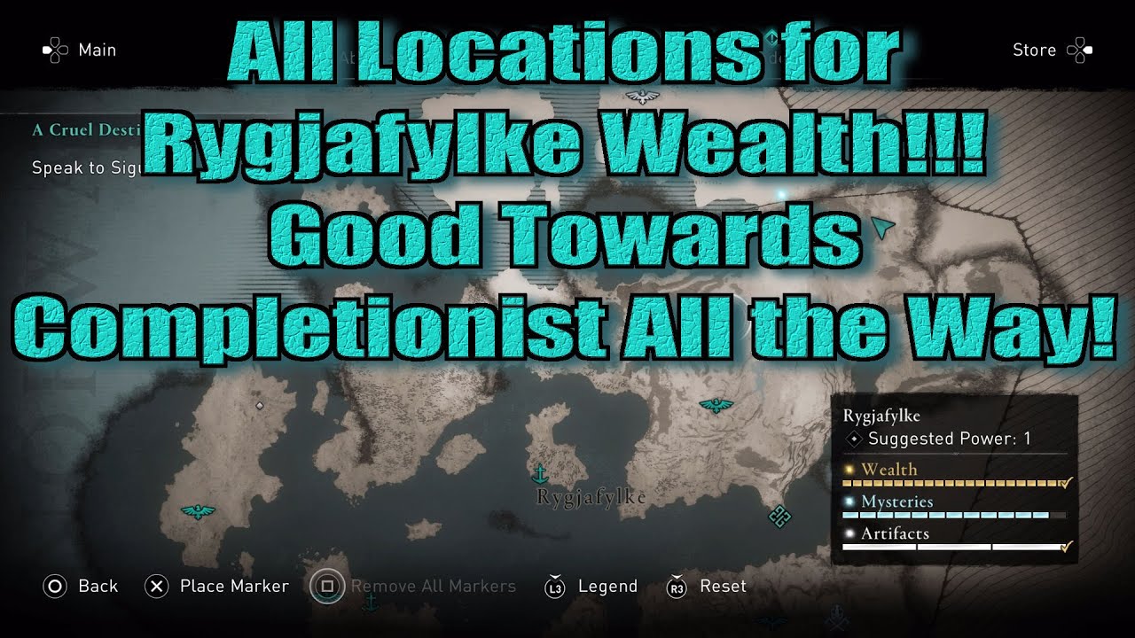 All Assassin's Creed Valhalla Rygjafylke Wealth, Mysteries, and Artifacts  locations map - Polygon