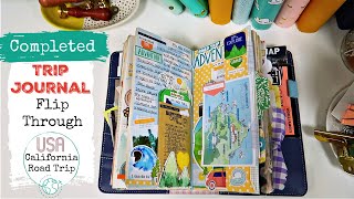 TRAVEL JOURNAL FLIP THROUGH | Completed California Road Trip Journal