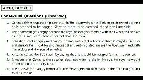 ISC ENGLISH CLASS 11 & 12 : TEMPEST ANSWERS ACT 1 SCENE 1 | EVERGREEN PUBLICATIONS | ISC YEAR 2021