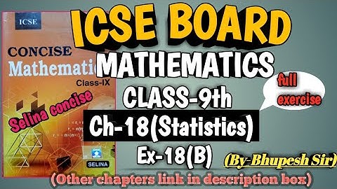 icse | class-9 |selina book | maths | ch-18 | Statistics |ex-18(b) | ‎@Problems Beater