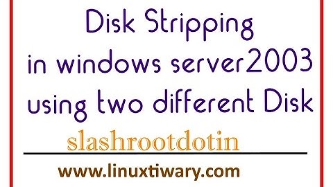 stripped volume configuration in windows server 2003