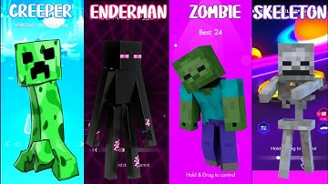 Creeper vs Enderman vs Zombies vs Skeleton