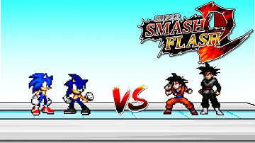 SSF2 Mods: Sonic and Sonic Black vs Goku and Goku Black