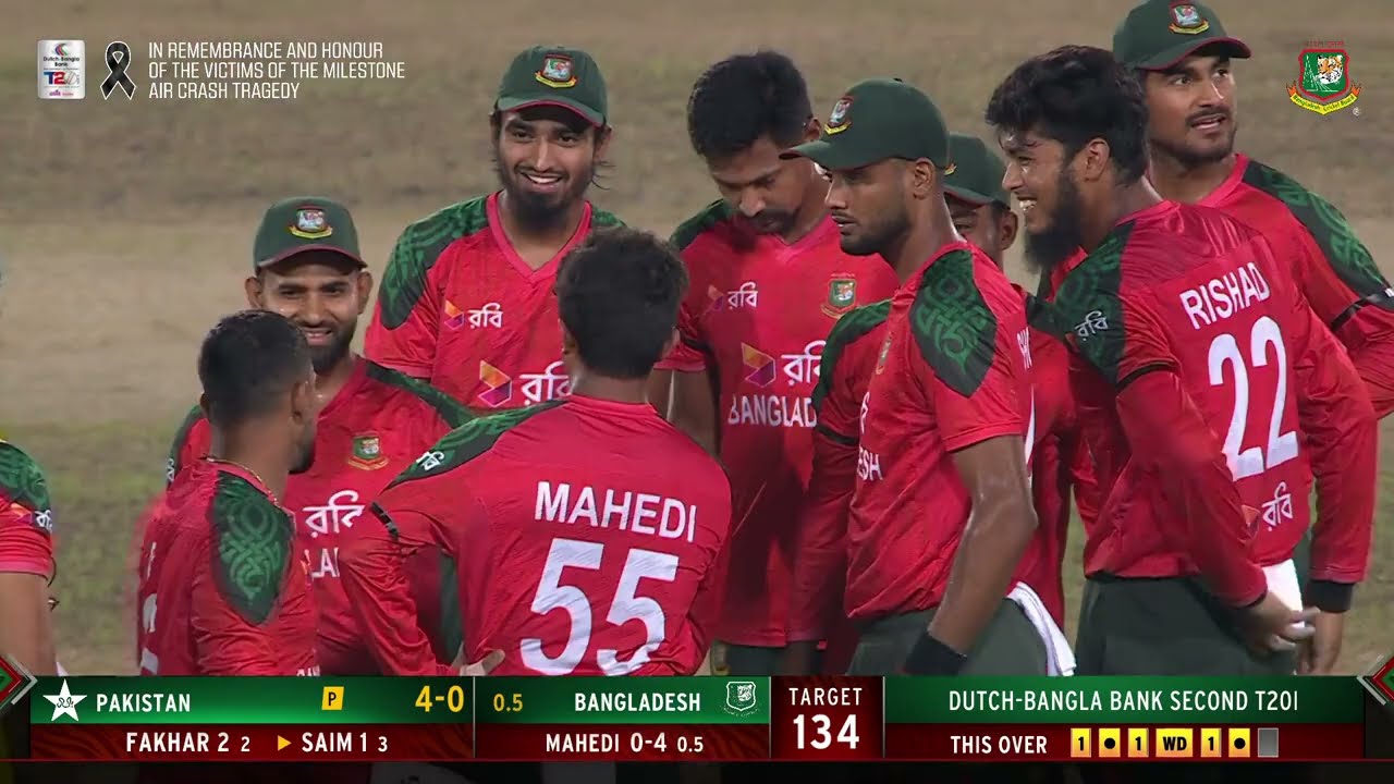 Pakistan lost 5 wickets for just 15 runs. DBBL Bangladesh 🆚 Pakistan T20I Series 2025 | 2nd T20I