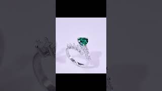 Famous Jewelryay-Heart Engagement Ring 8*8mm 925 Silver Emerald Ruby High Carbon Diamond #diamond #ring Wealth